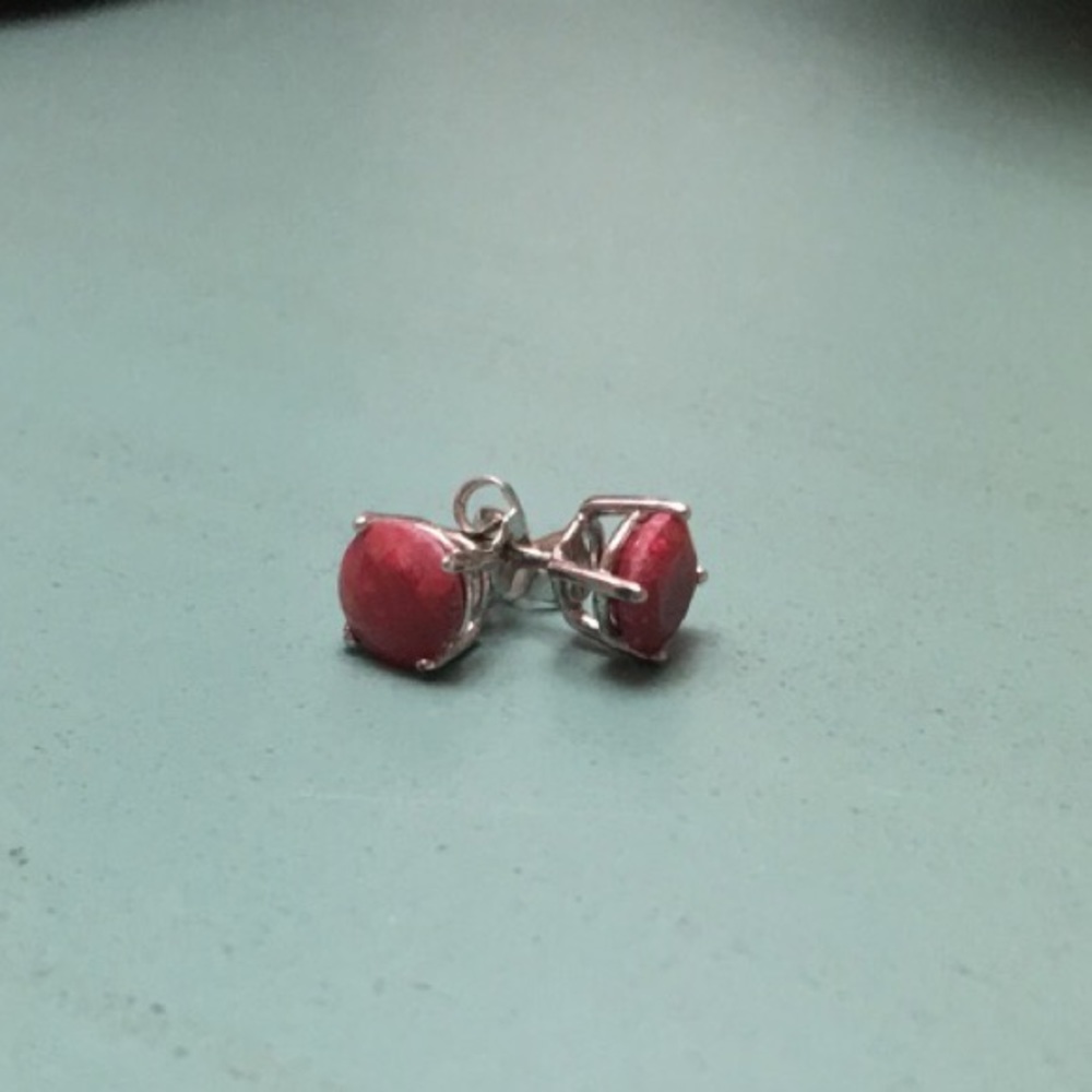 Ruby earrings.